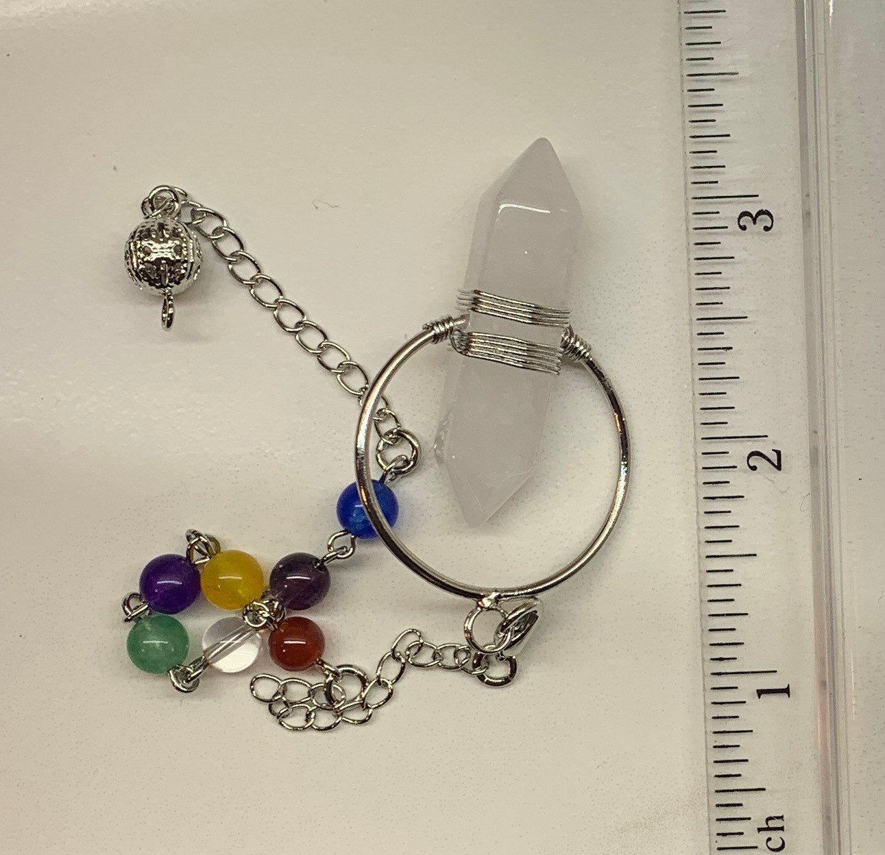 Clear Quartz Wire Wrapped Pendulum PND-0054