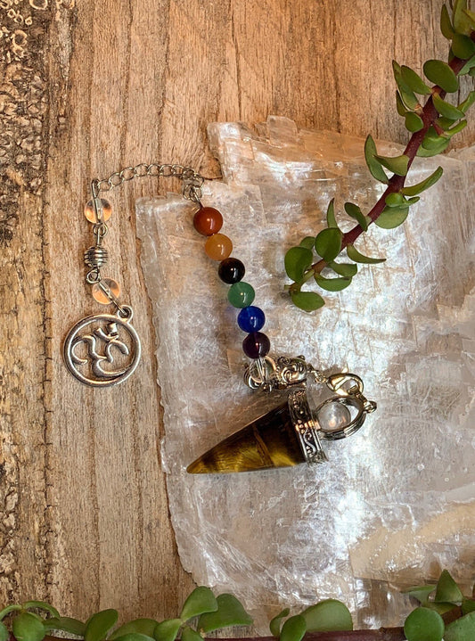 Tiger's Eye Chakra Pendulum PND-0063