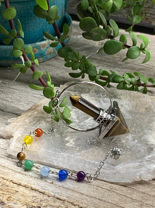 Tiger's Eye Chakra Pendulum PND-0060