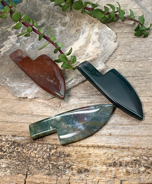 Moss Agate Cord Cutting Knife 0118