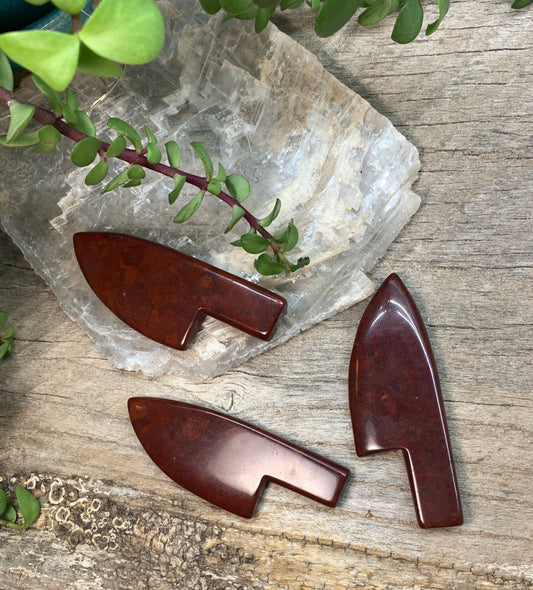 Red Jasper Cord Cutting Knife 0149