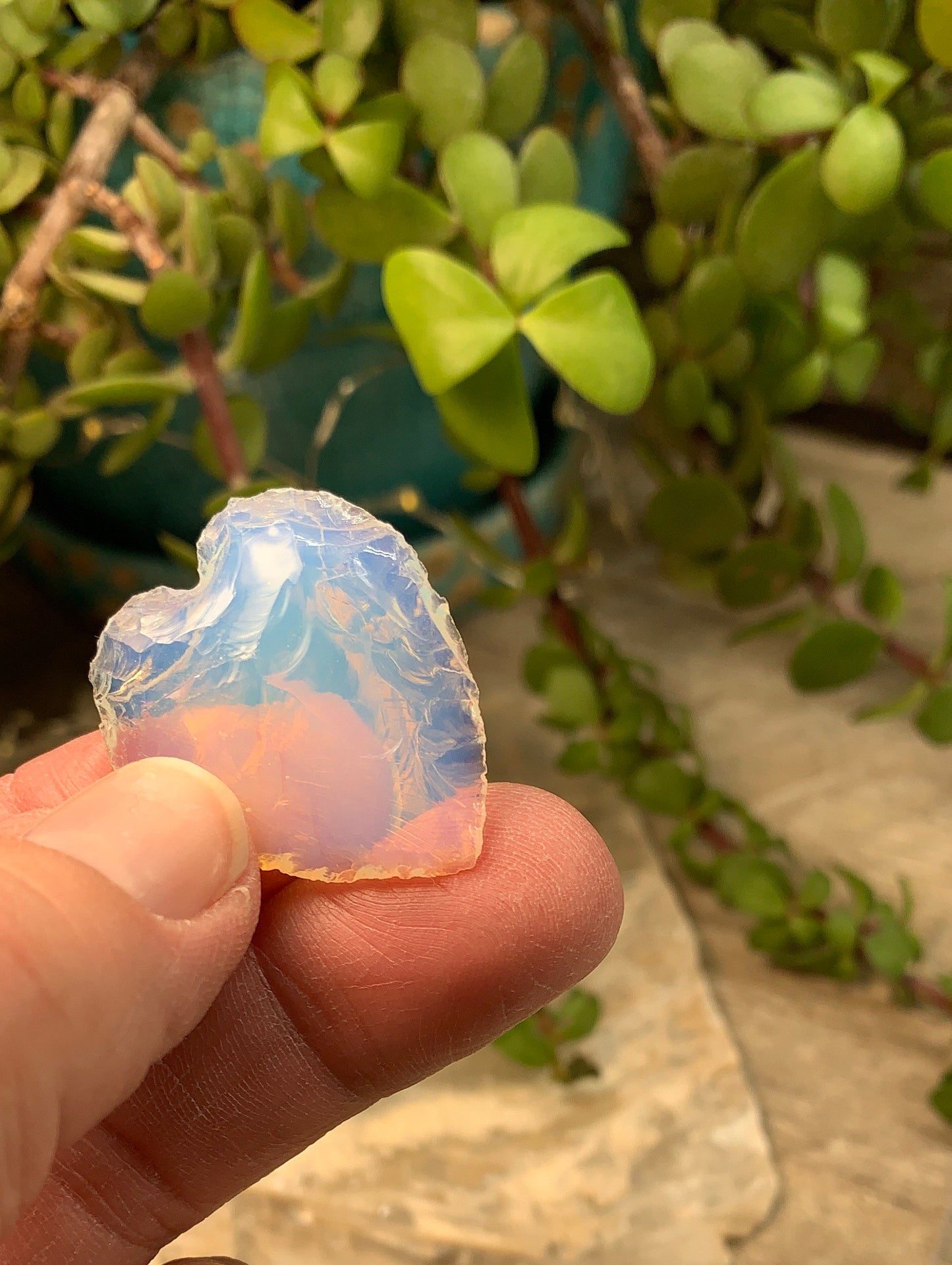 Opalite Knapped Heart (Approx. 1 1/4" - 1 5/8") 1353