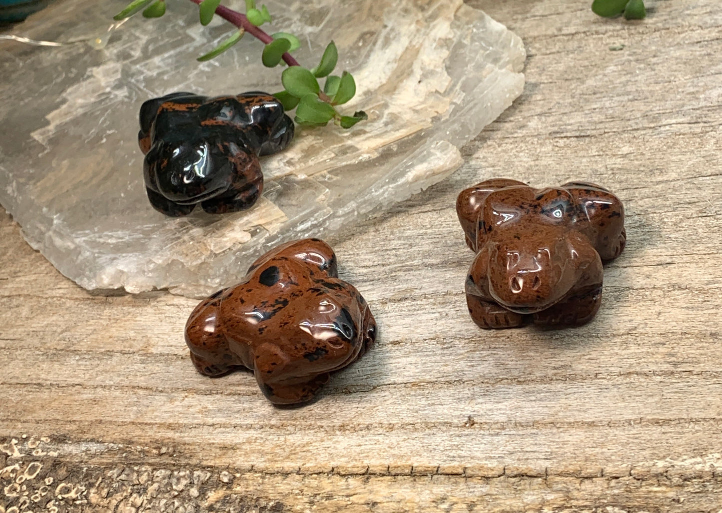 Mahogany Obsidian Carved Frog 0075