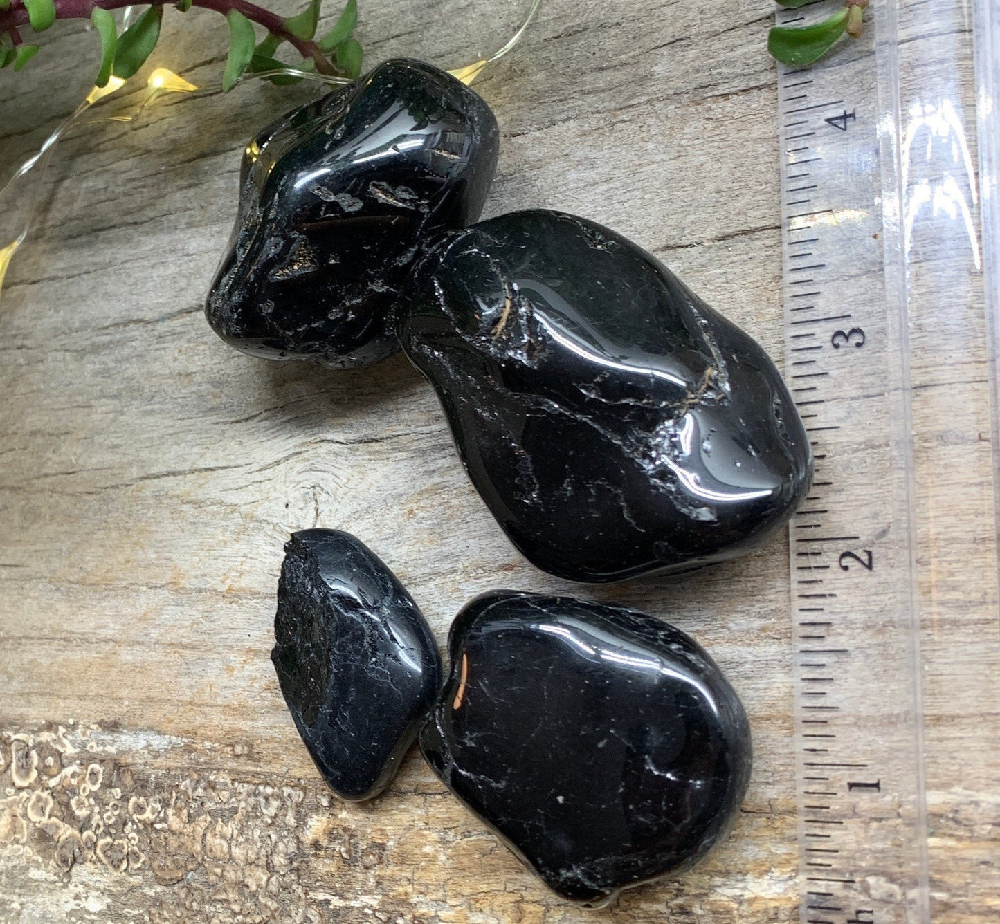 Black Tourmaline Tumbled Stone (Approx. 1 1/2" - 1 3/4") 0754-A