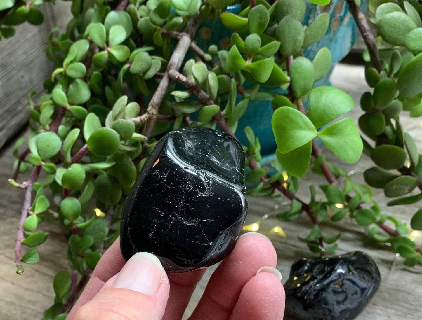 Black Tourmaline Tumbled Stone (Approx. 1 1/2" - 1 3/4") 0754-A