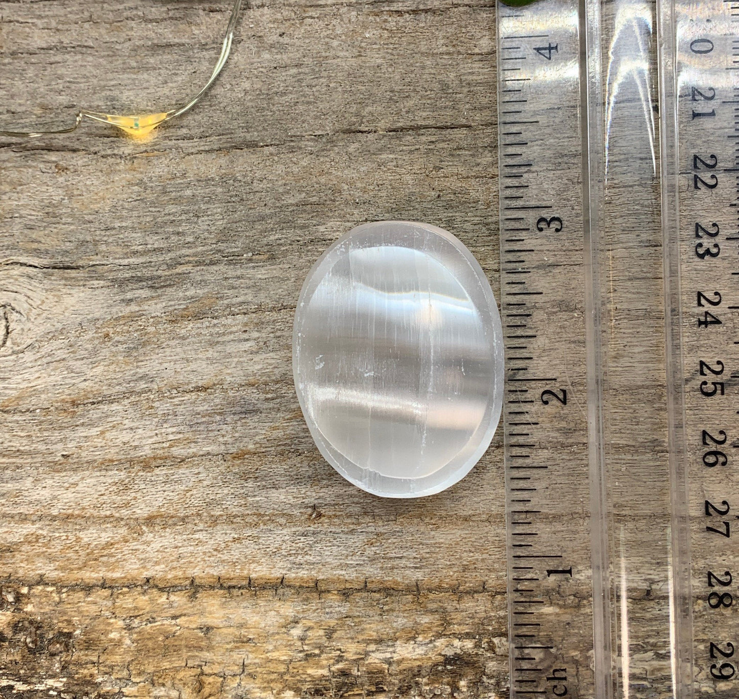 Selenite Worry Stone (Approx. 1 1/2") G-0016