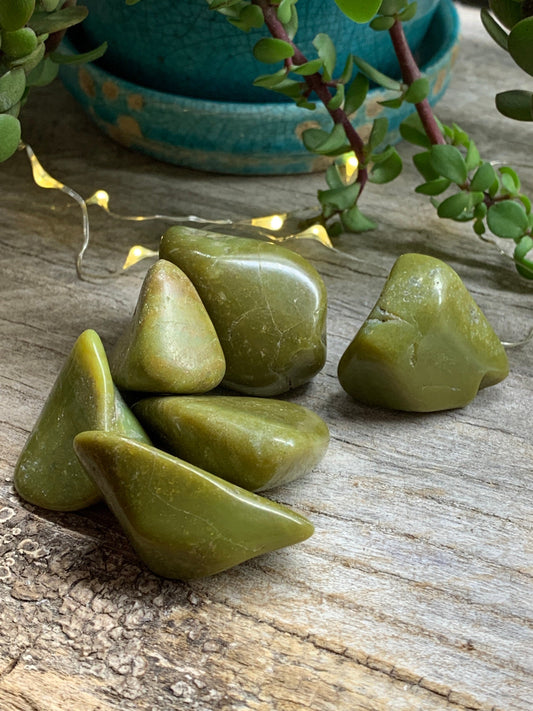 Green Opal Tumbled Stone (Approx. 1 1/2" - 1 3/4") 0653