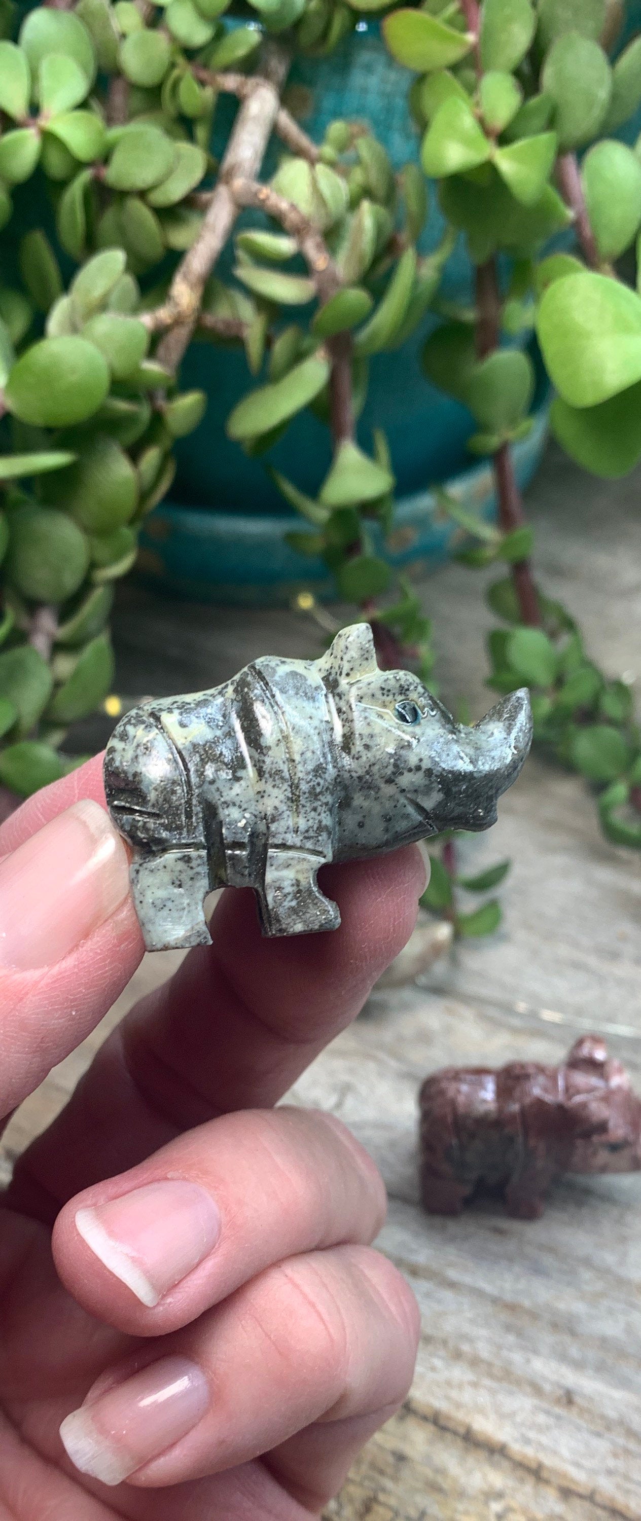 Rhinoceros Carved Soapstone (approx. 1 1/2") Figurine 0787