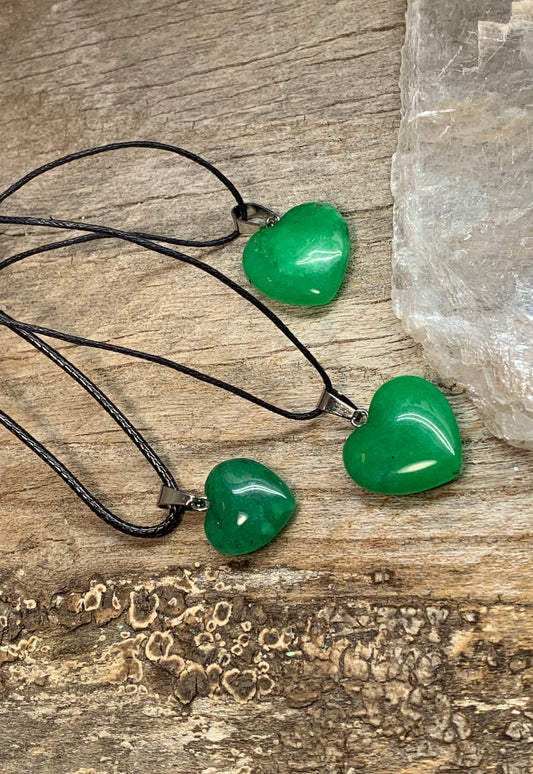 Green Quartz Heart Necklace HOT-0482