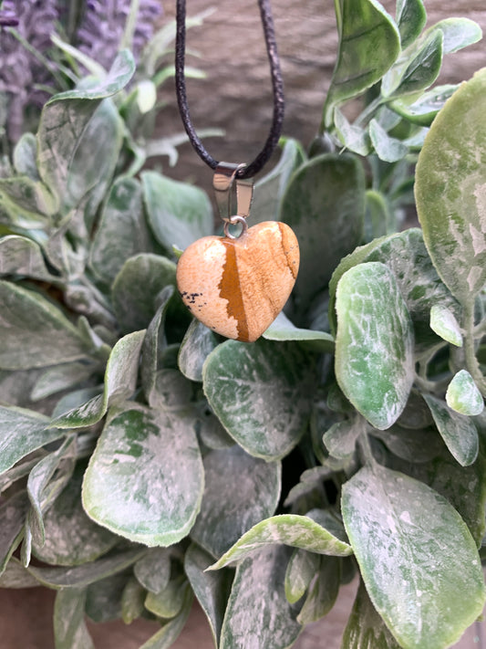 Picture Jasper Heart Necklace HOT-0470