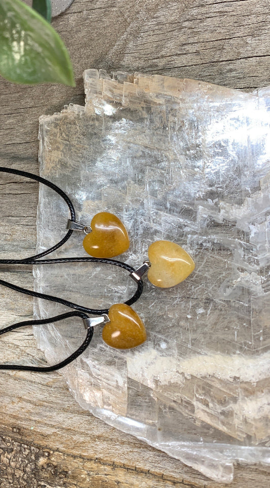 Yellow Quartz Heart Necklace HOT-0465