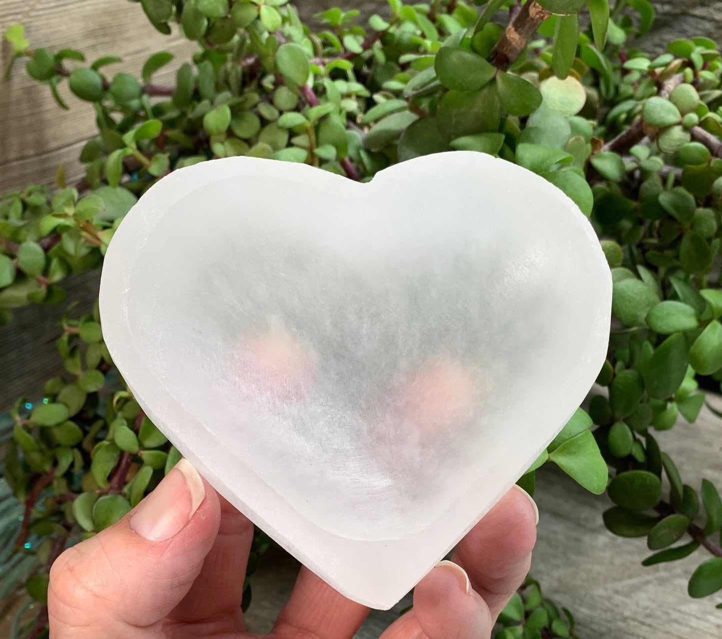 Selenite Heart Bowl Medium (Approx. 3 1/2") S-0060