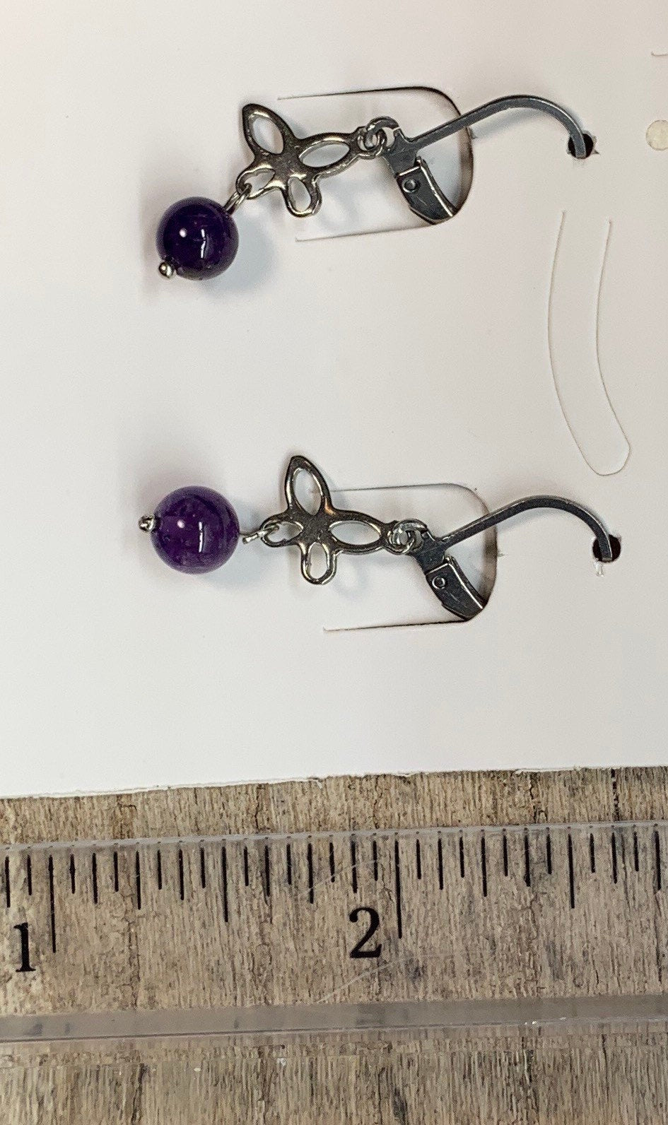 Amethyst Butterfly Earrings EAR-0026