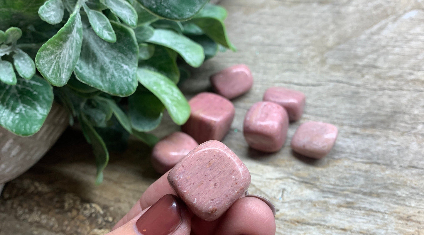 Pink Rhodonite Tumbled Stone BIN-1286