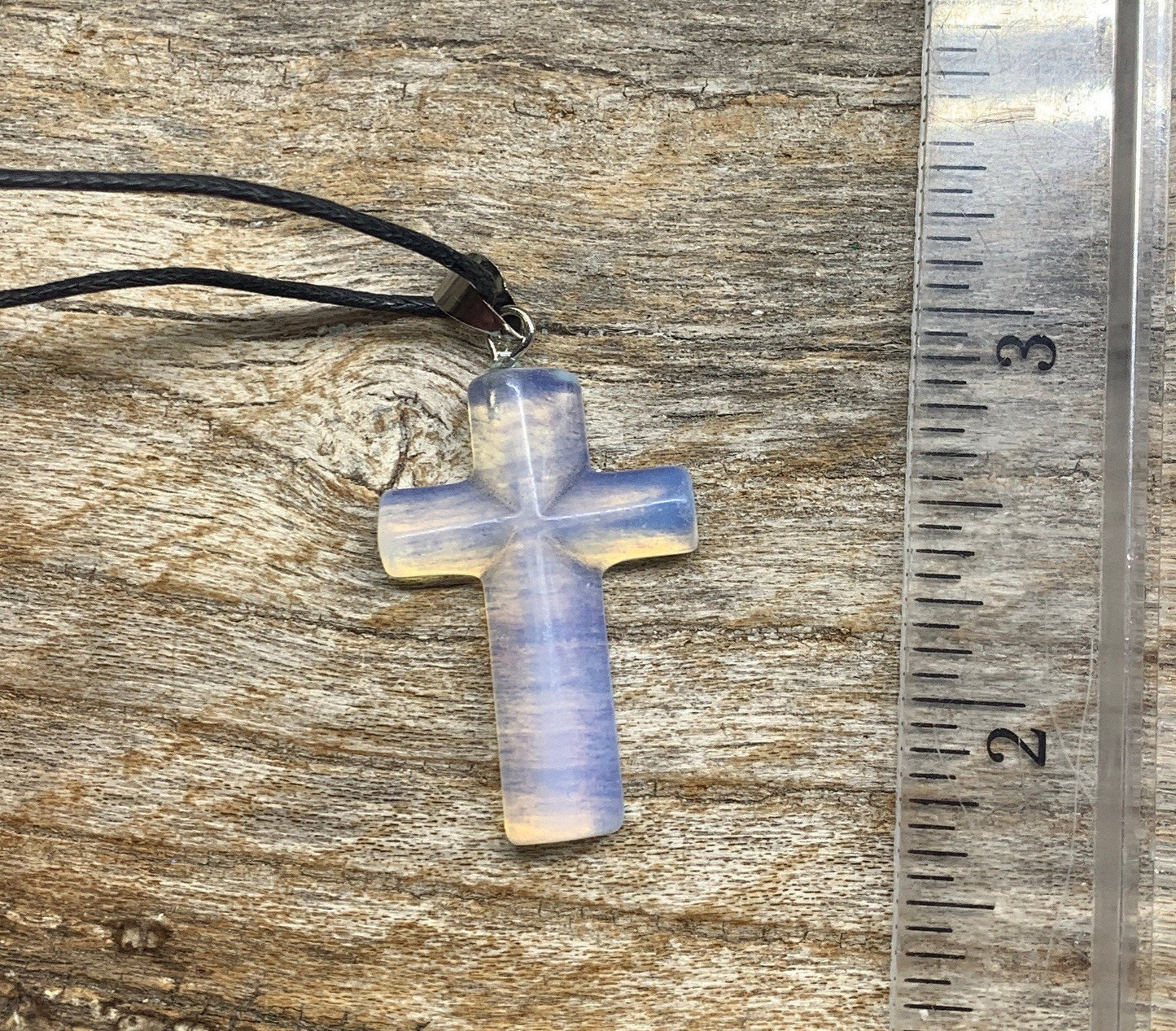 Opalite Cross Pendant Necklace 1174