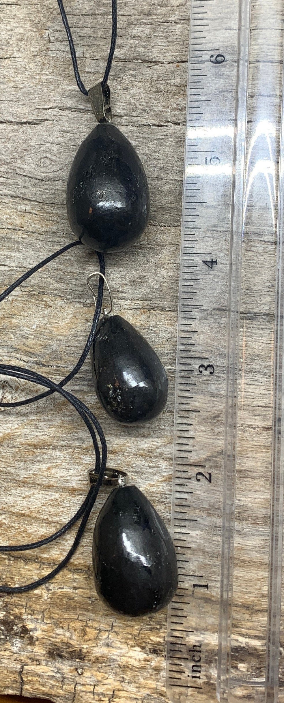 Egg Pendant Black Tourmaline Necklace 1059