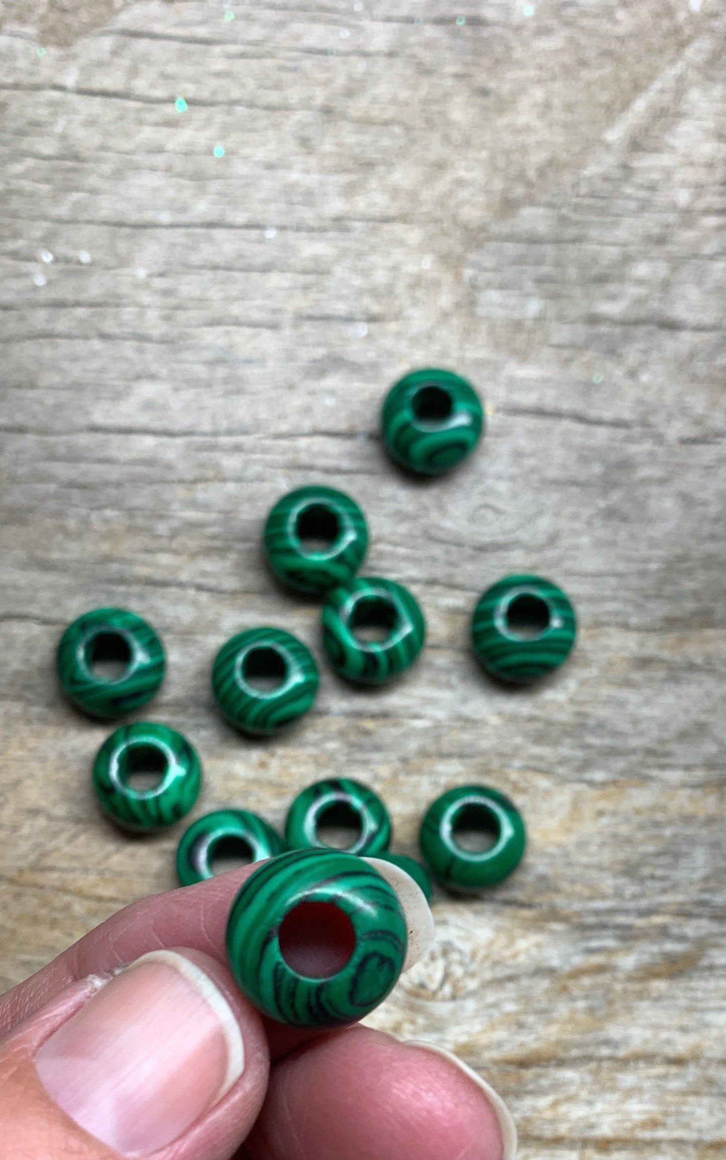 Malachite Crystal Beads (Synthetic) 0650-D