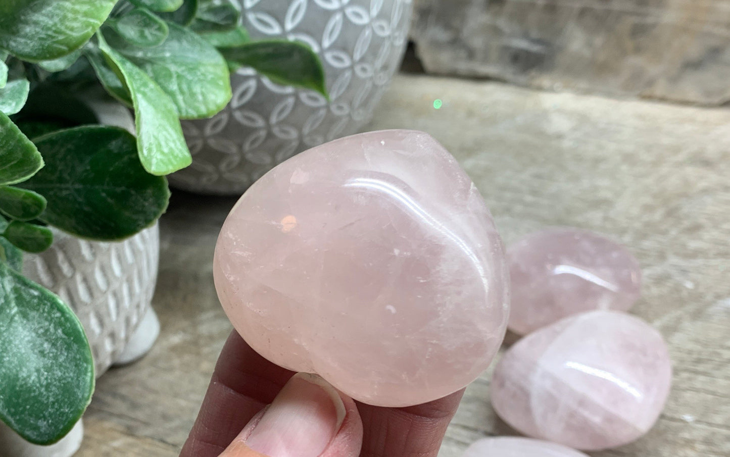 Rose Quartz Puffy Heart Approx. 1 3/4-2” 0511