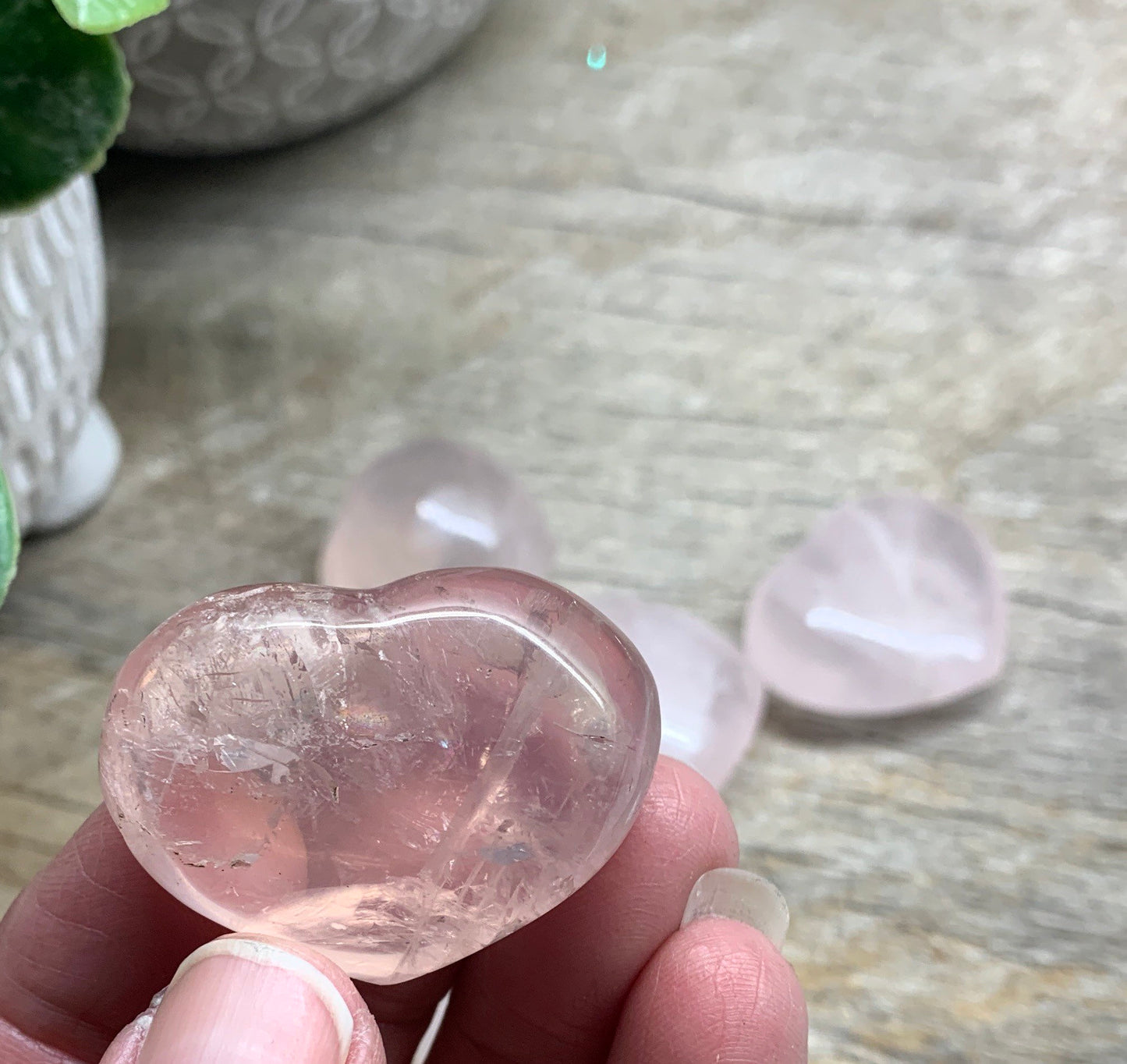 Rose Quartz Puffy Heart (Approx. 1 1/2”) 0529