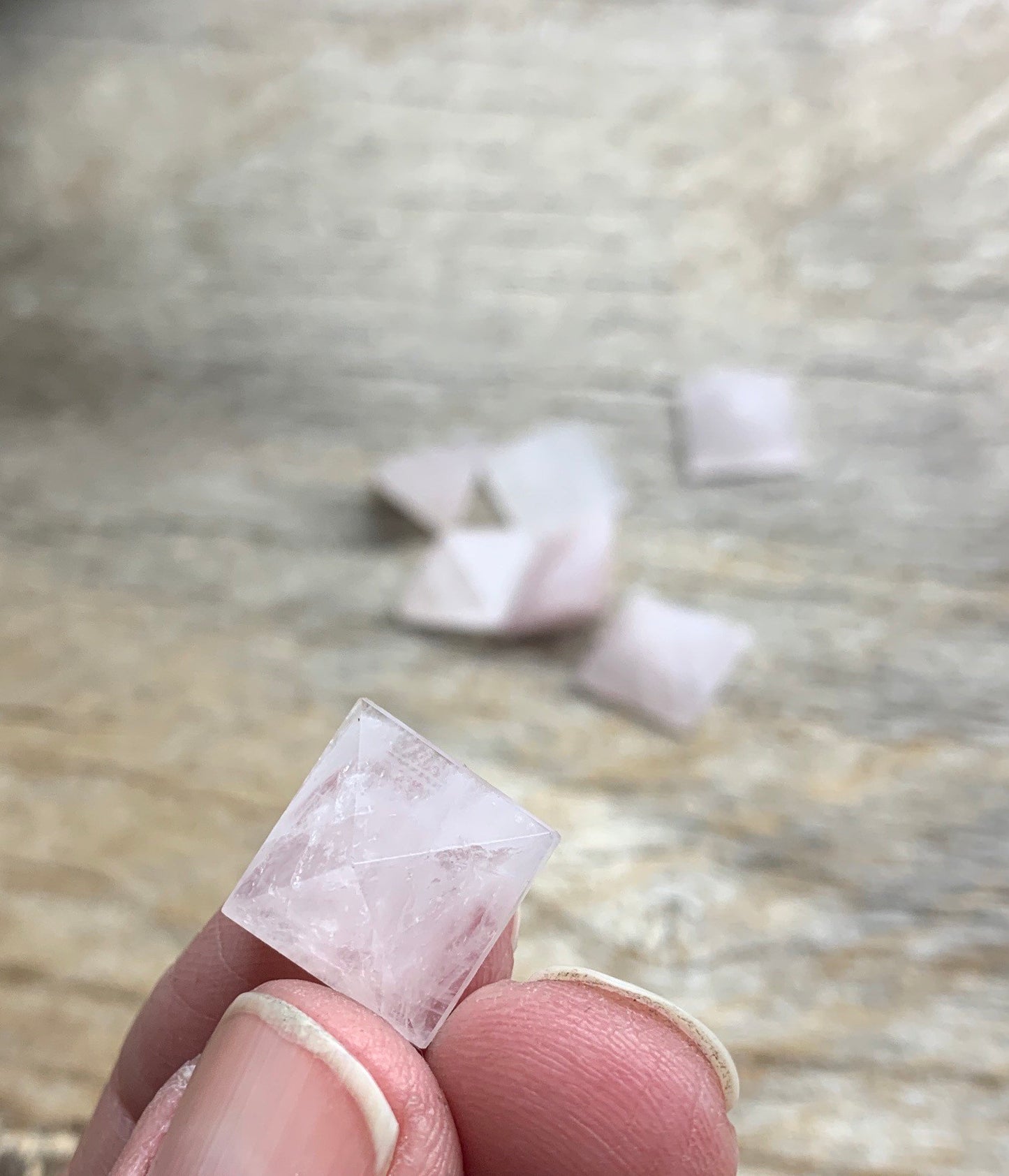 Rose Quartz Pyramid small 1/2” 0699