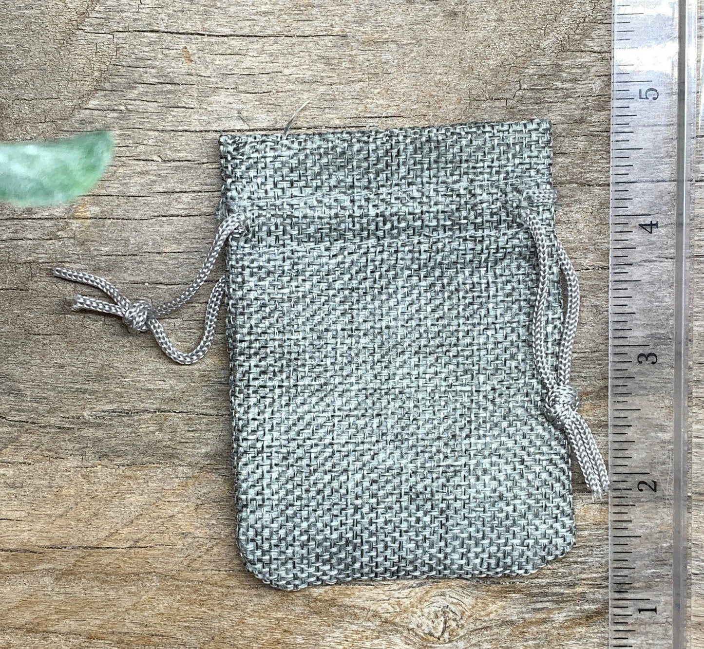 Grey Tweed drawstring Bag                            7cm x 9cm     BAG-0030