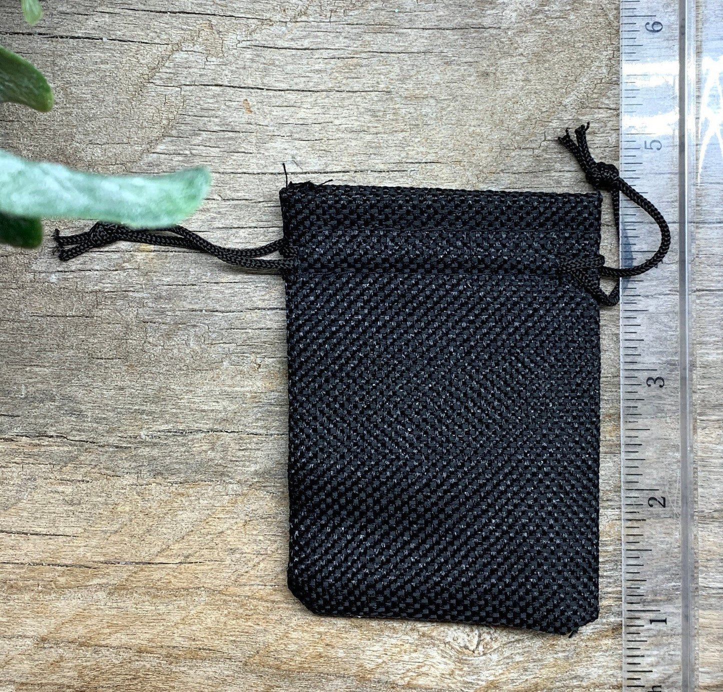 Black Tweed drawstring Bag 7cm x 9cm BAG-0029