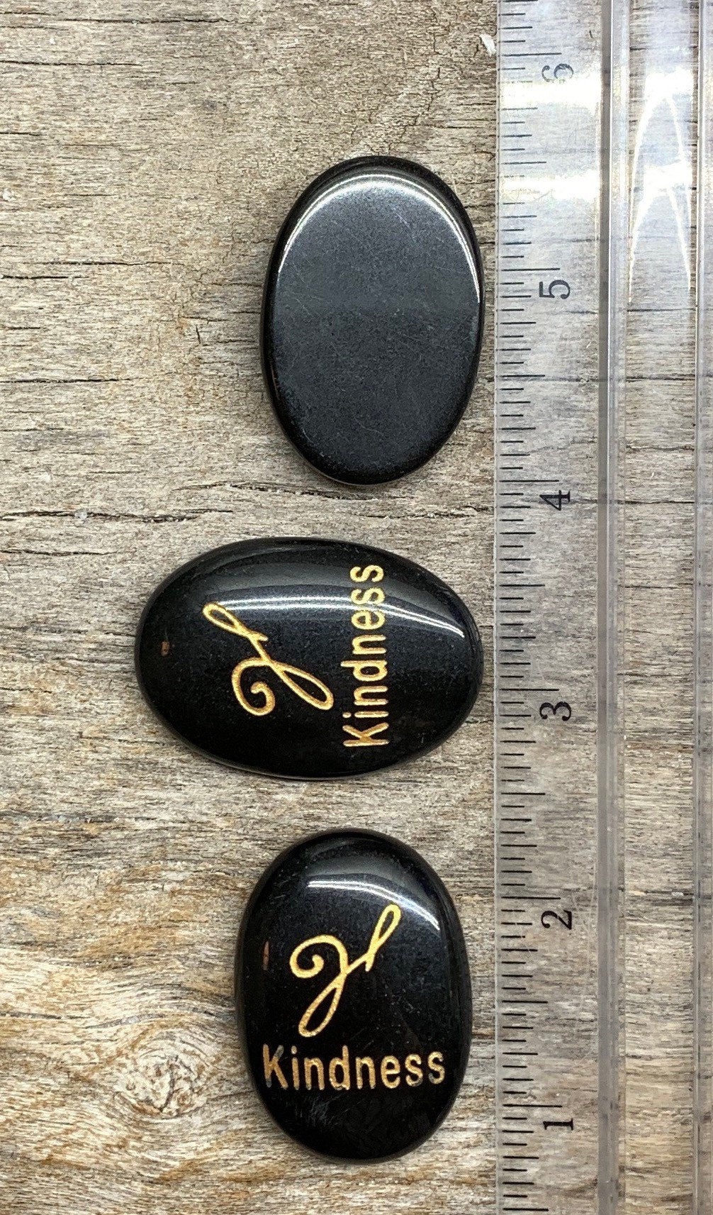 Kindness, Black Obsidian Carved Word Affirmation (Approx. 1 1/2") FIG-0312