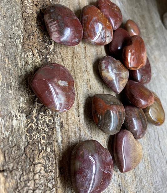 Petrified Wood Heart 1”- 1 1/4” 0533