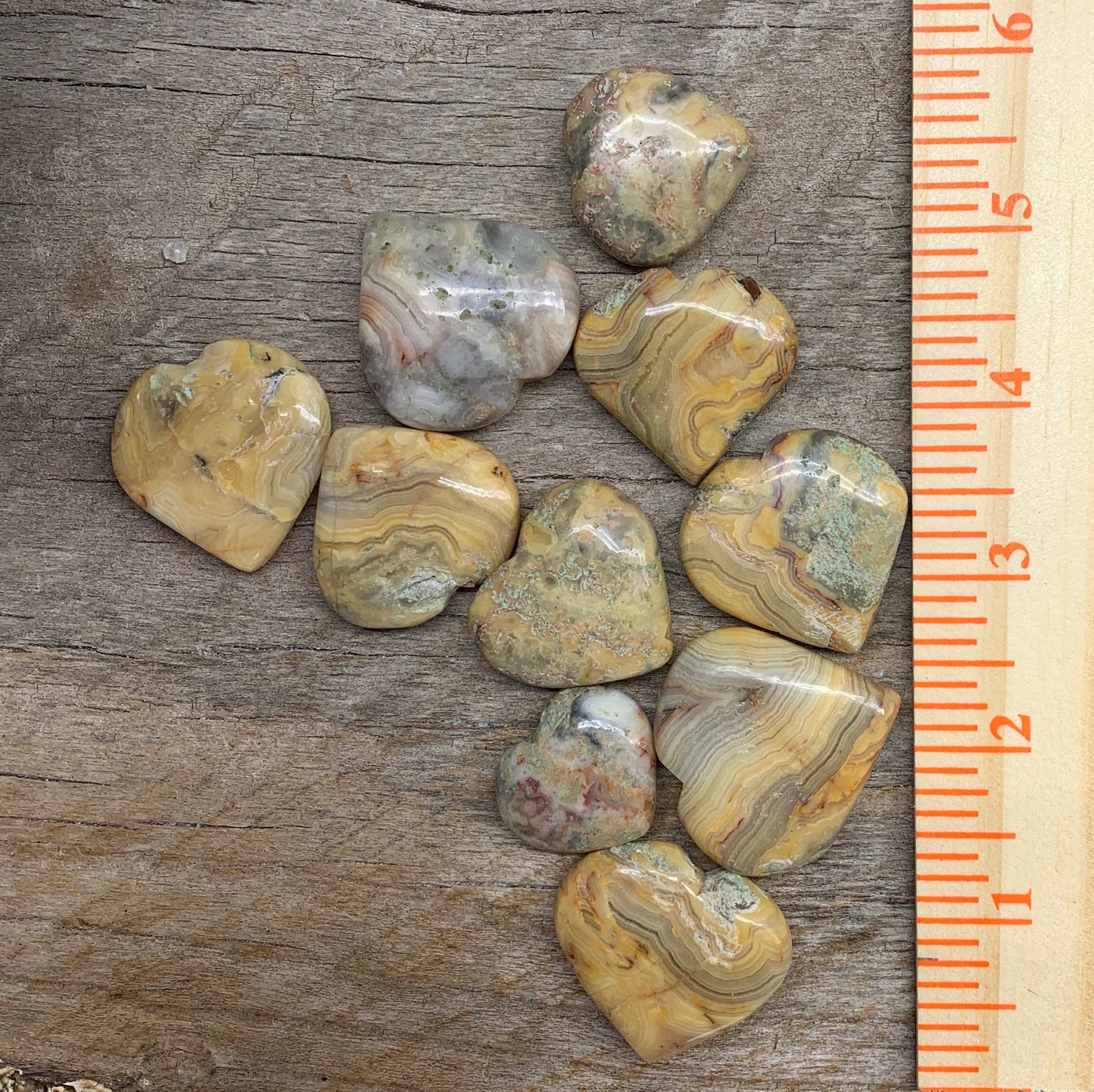 Crazy Lace Agate Heart 1”- 1 1/4” 0587