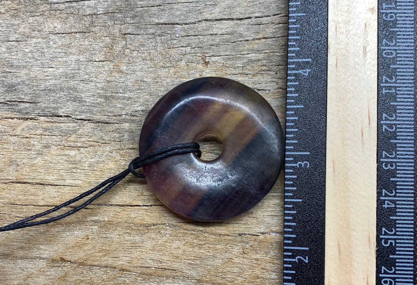 Fluorite Pi Stone Necklace HOT-0583 40mm