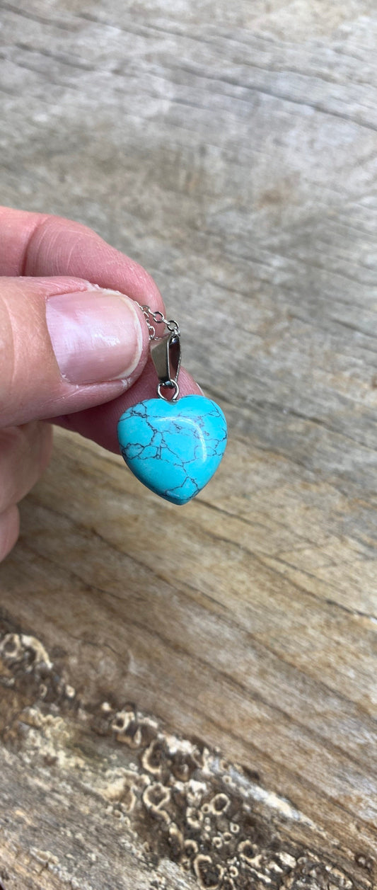 Blue Howlite Heart Necklace NCK-1184