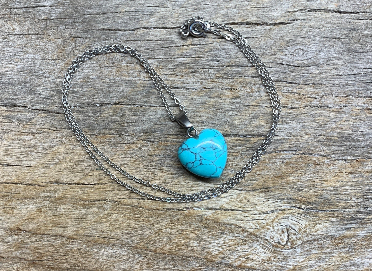 Blue Howlite Heart Necklace NCK-1184