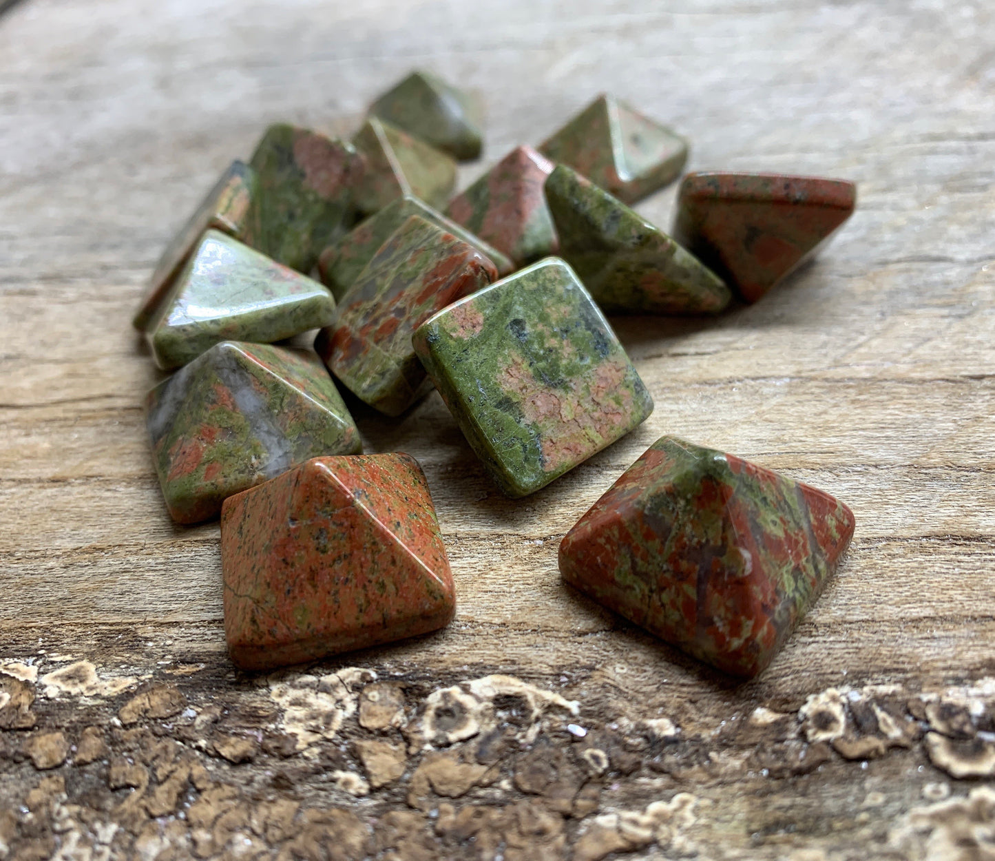 Unakite Jasper Pyramid (Approx. 3/4” x 3/4" x 5/8") 0410