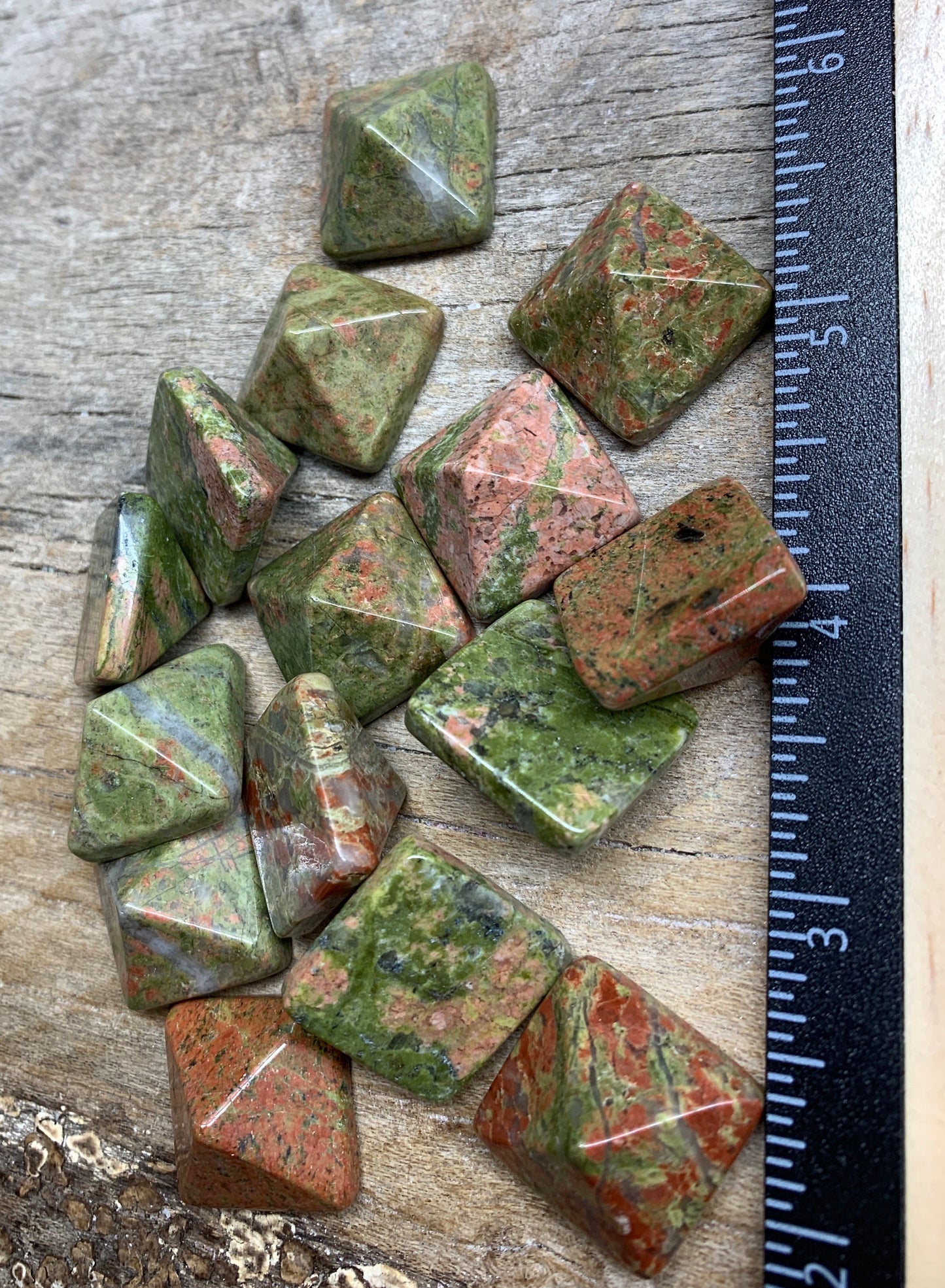 Unakite Jasper Pyramid (Approx. 3/4” x 3/4" x 5/8") 0410