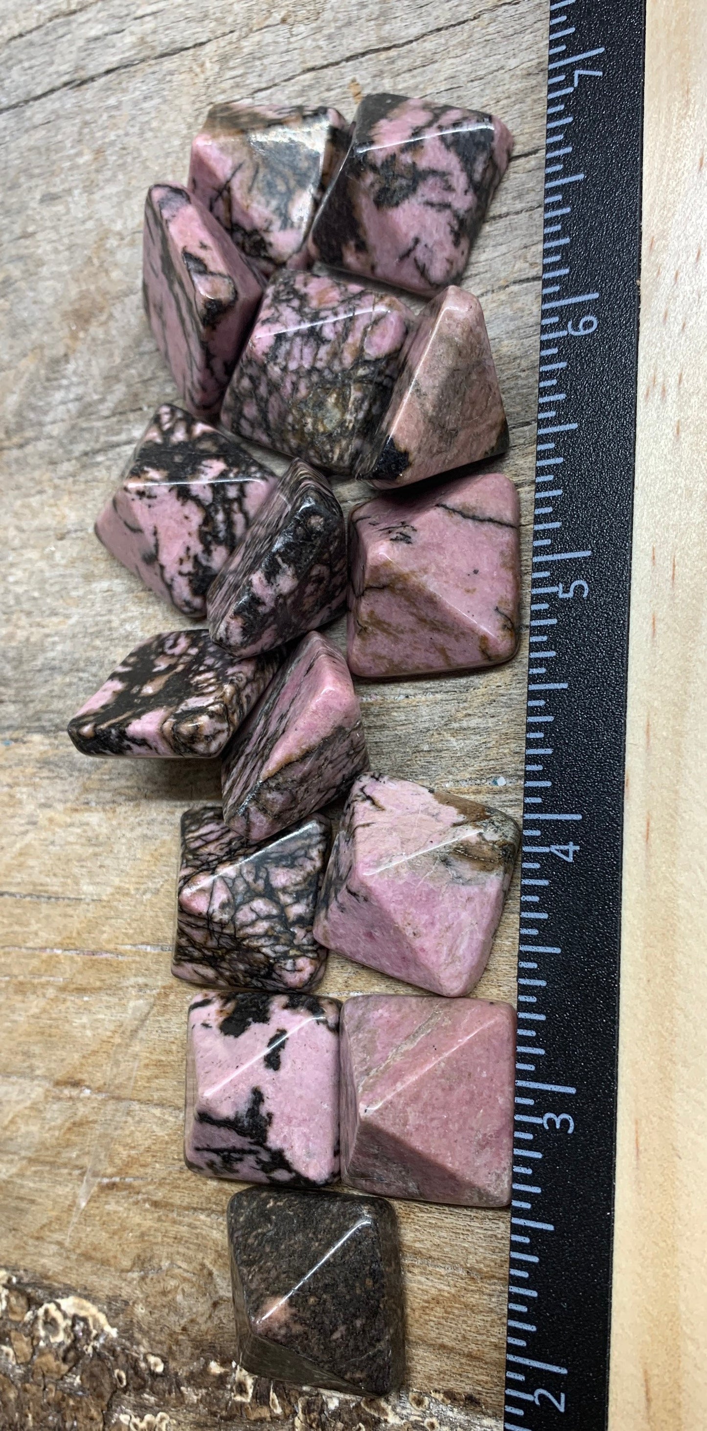 Rhodonite Pyramid (Approx. 3/4” x 3/4" x 5/8") 0408