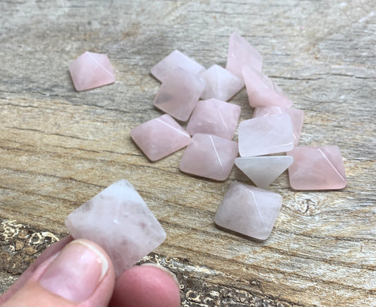 Rose Quartz Pyramid (Approx. 3/4” x 3/4" x 5/8") 0407