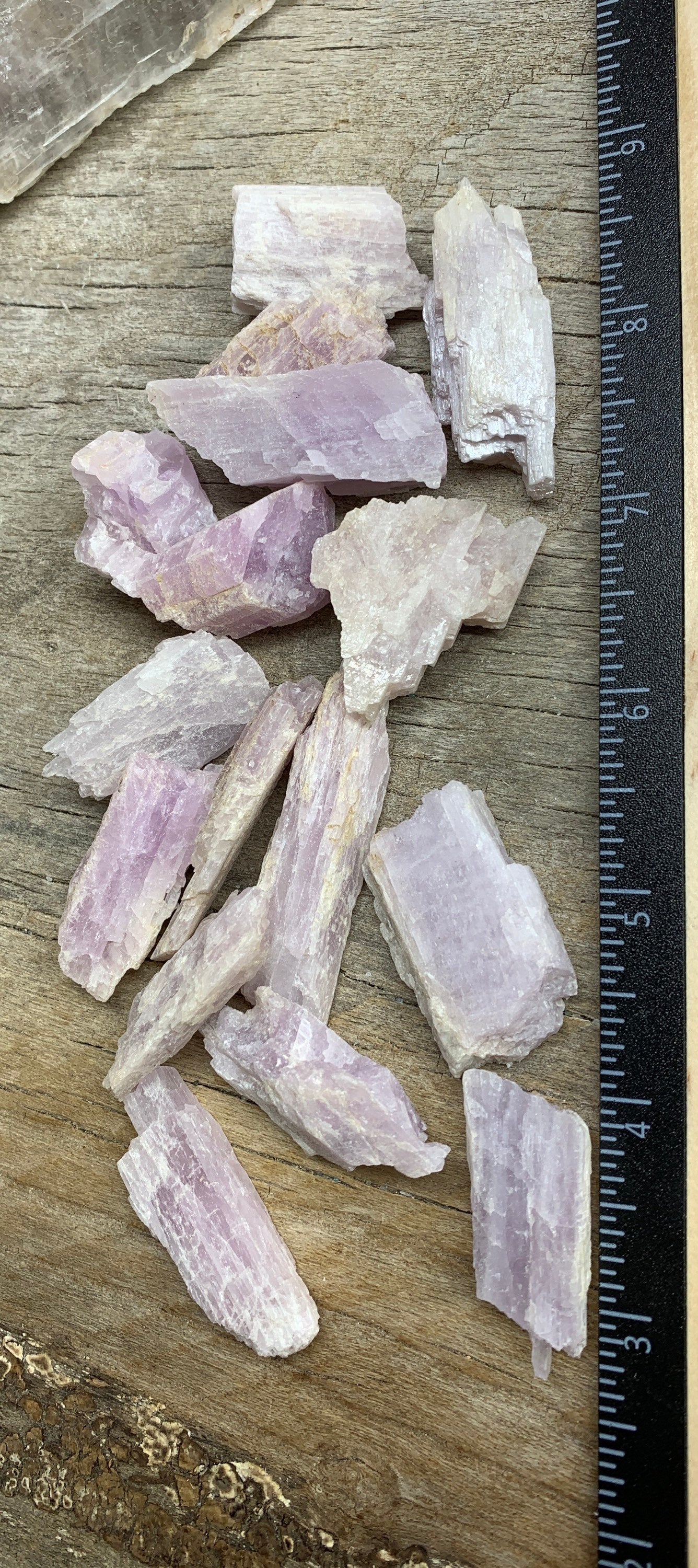 Kunzite (1”- 1 1/2”) Small Raw stone. Heart Healing. 1262