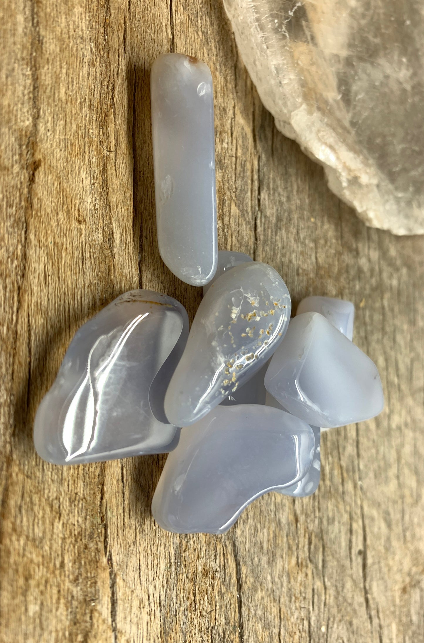 Blue Chalcedony Polished Stone 0710 (5/8”- 1”)