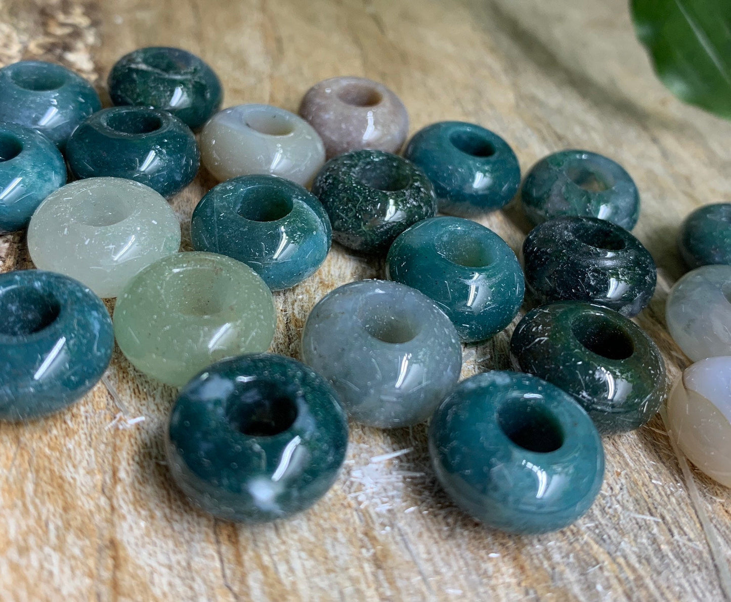 Moss Agate Beads (Approx. 5/8") 0199