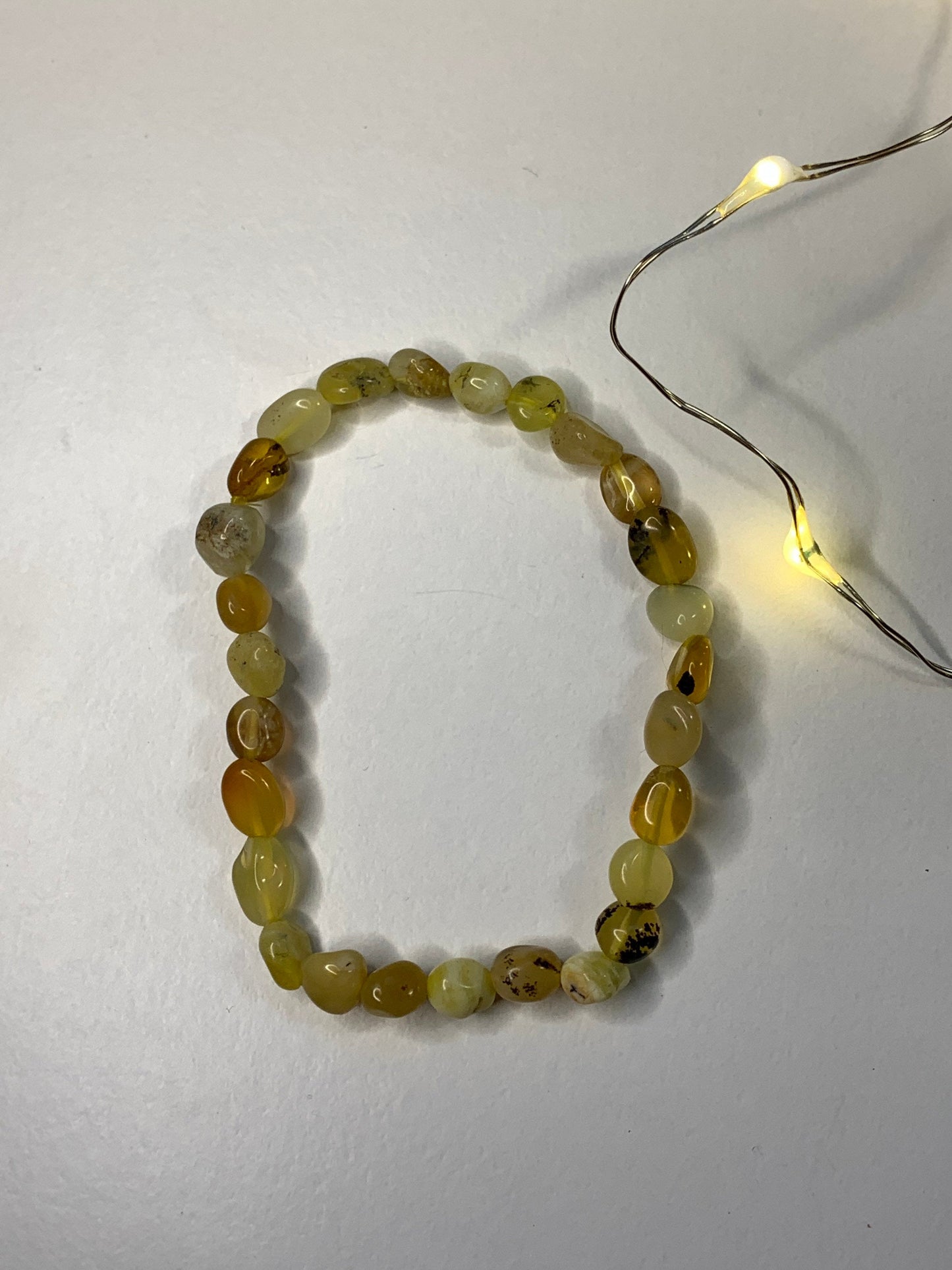 Yellow Agate Pebble Bracelet BRC-0149