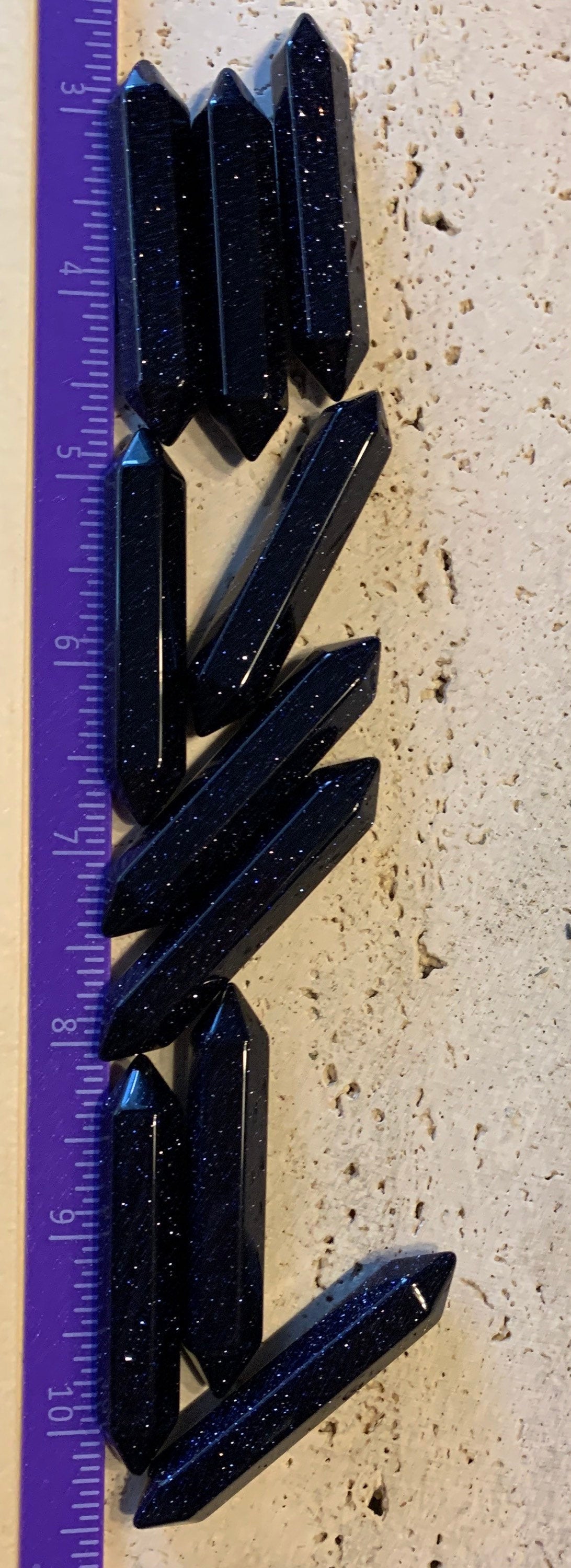 Blue Goldstone Double Terminated Crystal Point T-0054 Approx. 1 1/8”