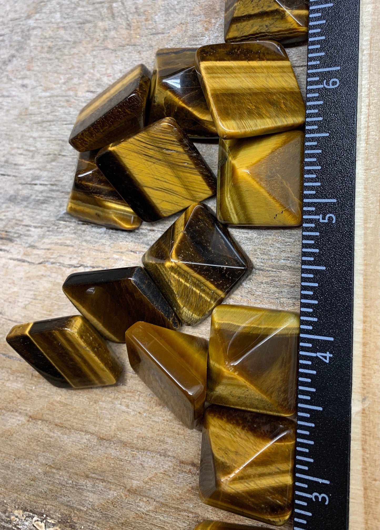 Tigers Eye Pyramid 0442 (Approx. 3/4” x 3/4" x 5/8")