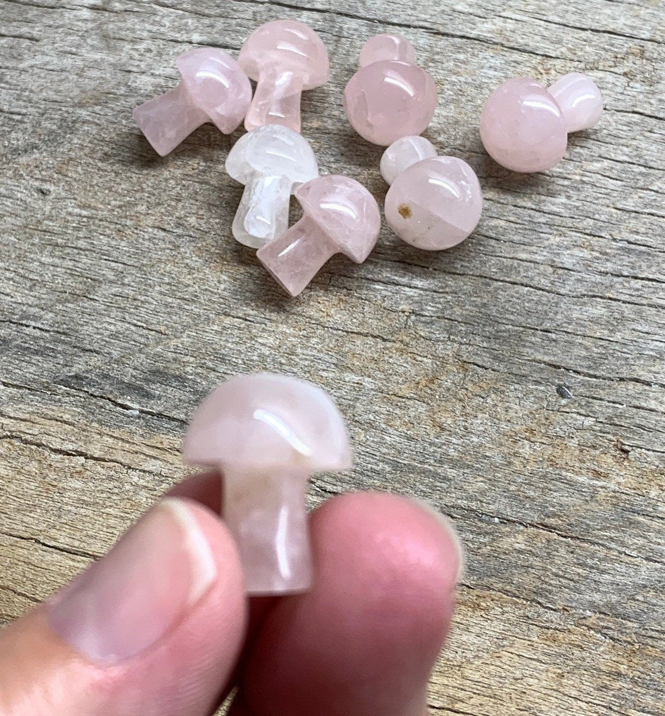 Rose Quartz Carved Mushroom 0030