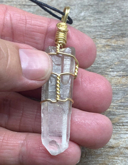 Quartz Point Wire Wrapped Necklace NCK-1943