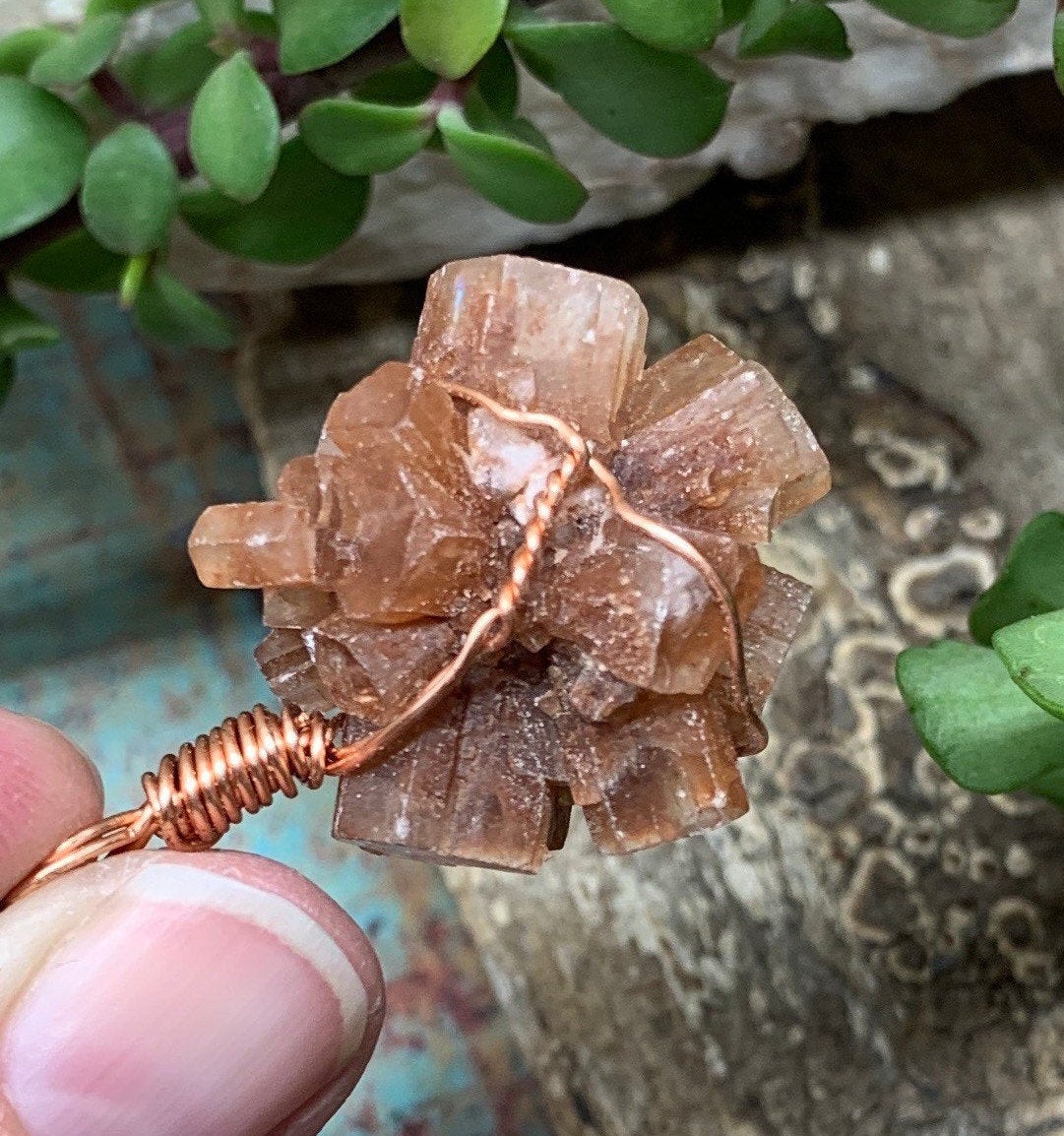 Aragonite Necklace, Wire Wrapped, Hand Made, Beautiful, Abundance NCK-0405