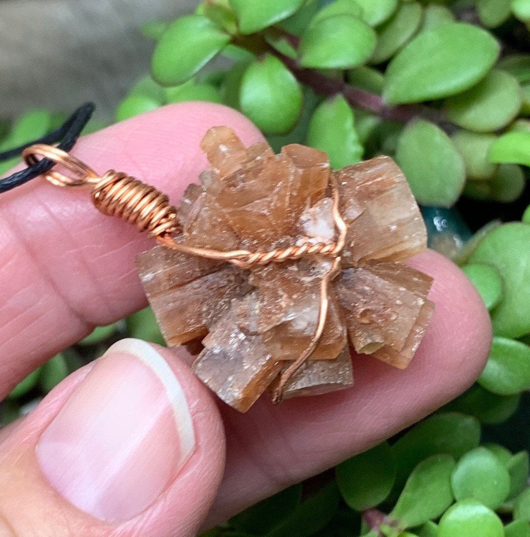 Aragonite Necklace, Wire Wrapped, Hand Made, Beautiful, Abundance NCK-0405