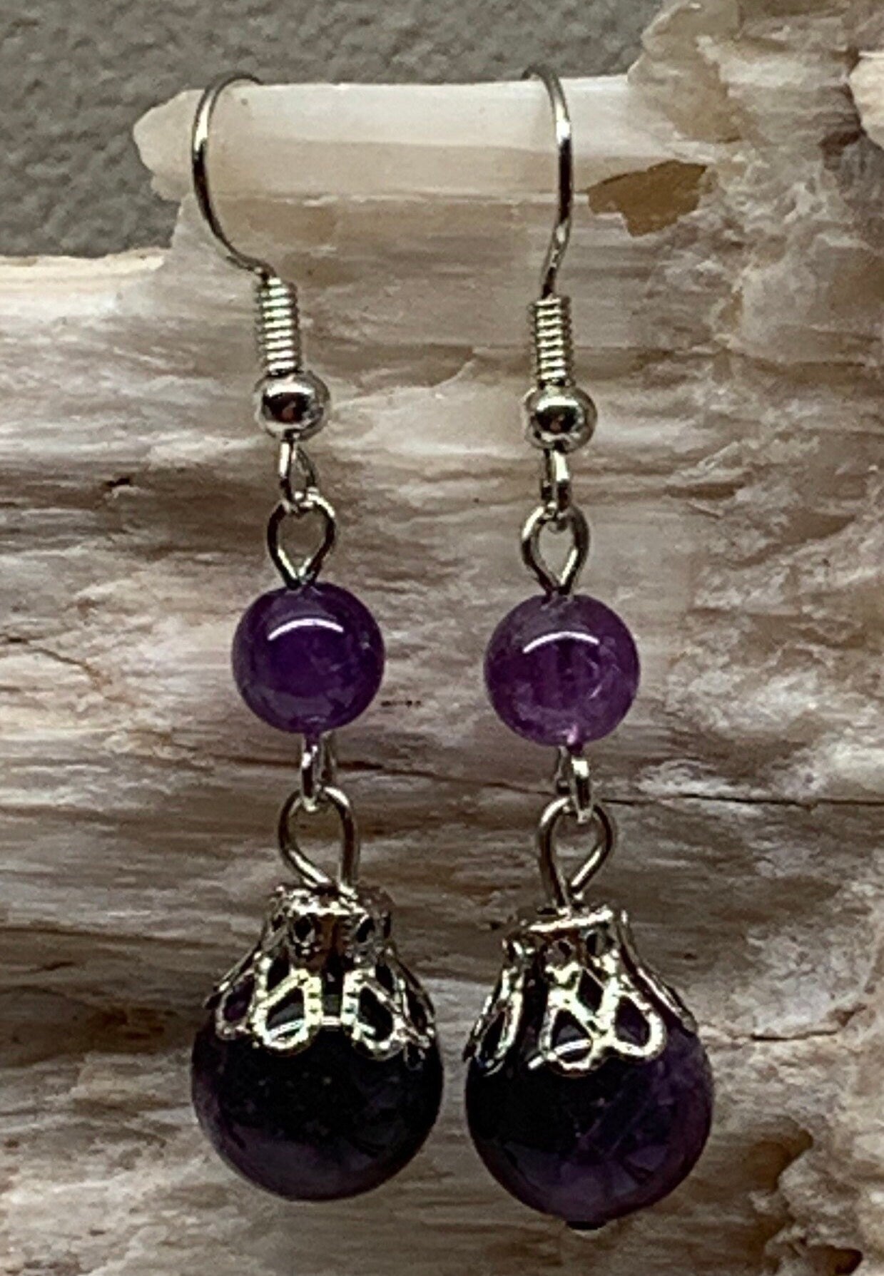 Amethyst Dangle Earrings EAR-0047