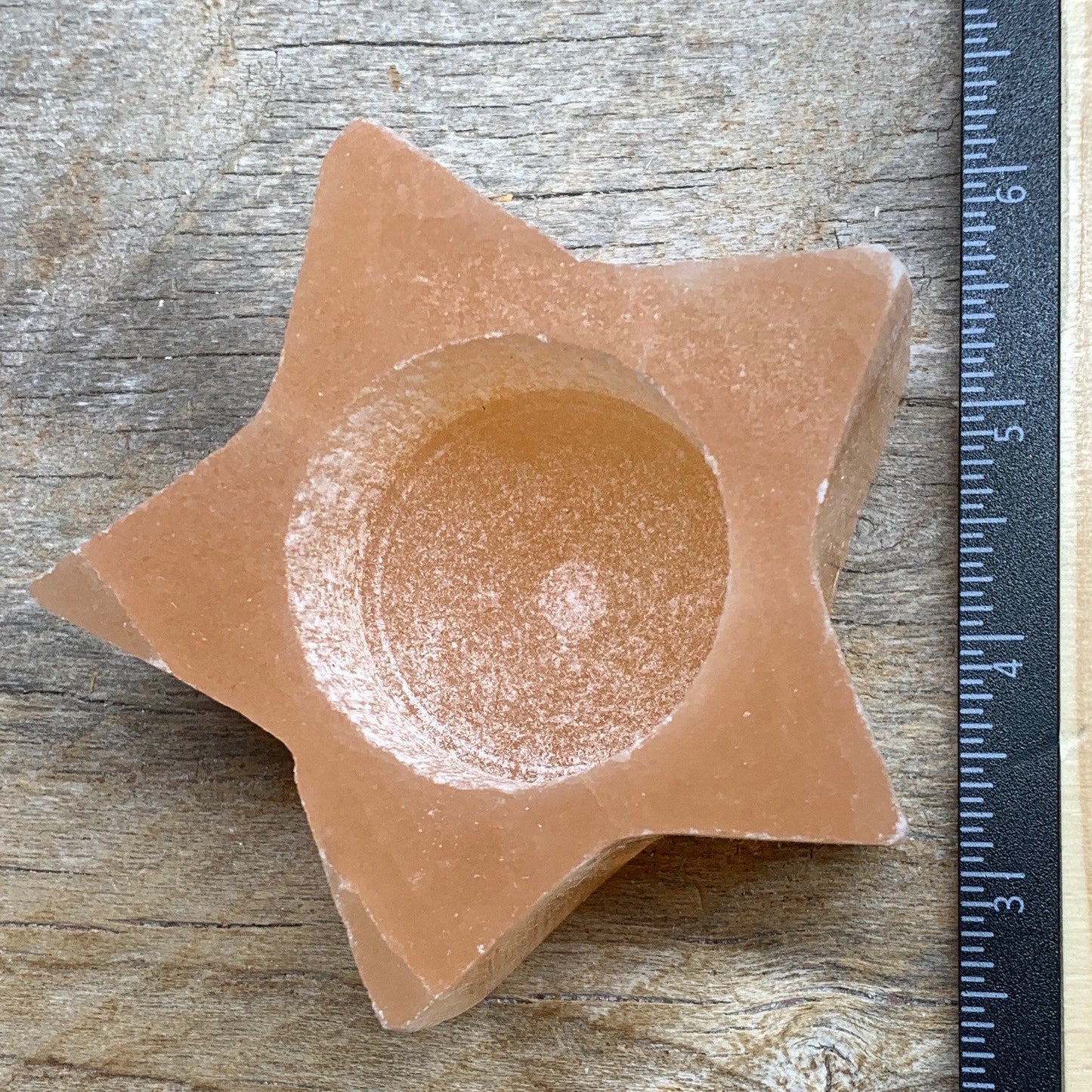 Orange Selenite Star Tea Light Candle Holder 3 1/2” S-0018