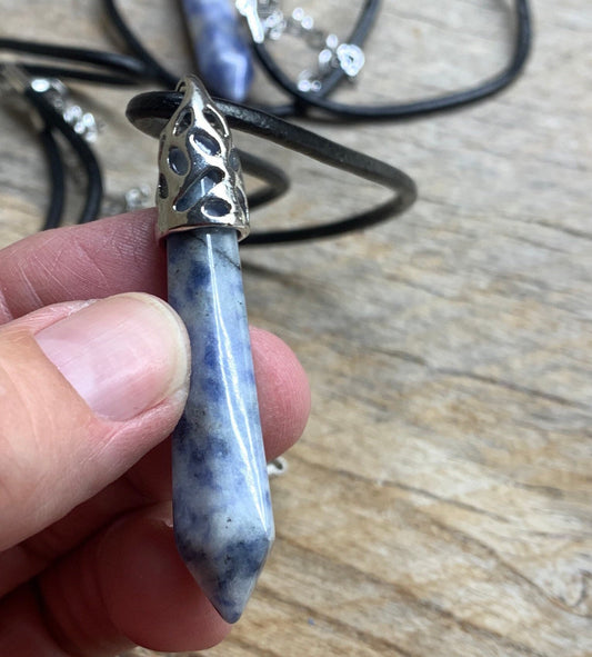 Sodalite Crystal Point Necklace NCK-2010