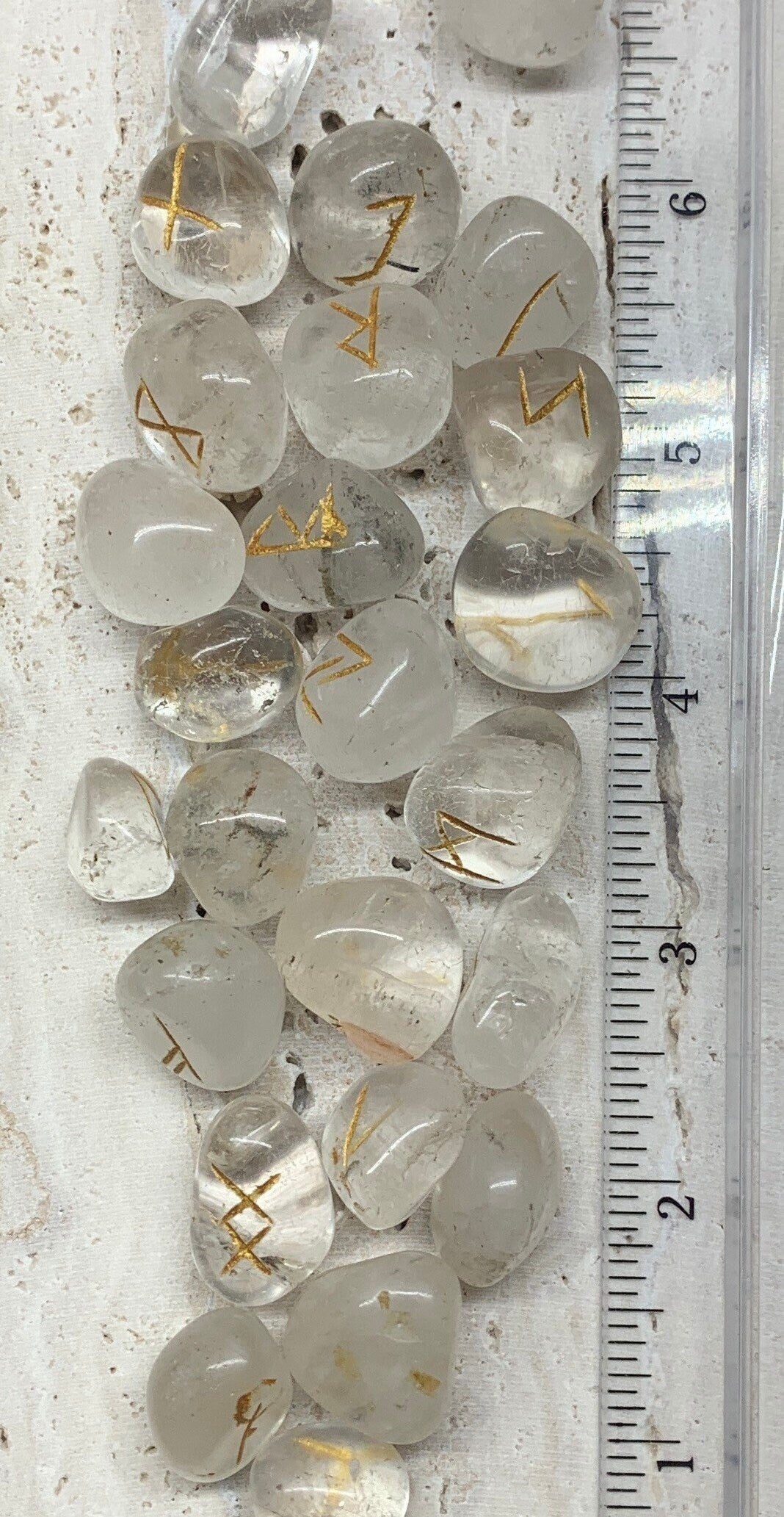 25 Piece Clear Quartz Rune Set (Small Stones) KIT-0032